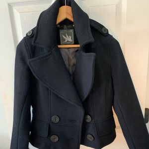 I. Spiewak & Sons Cropped Black Wool Peacoat XS